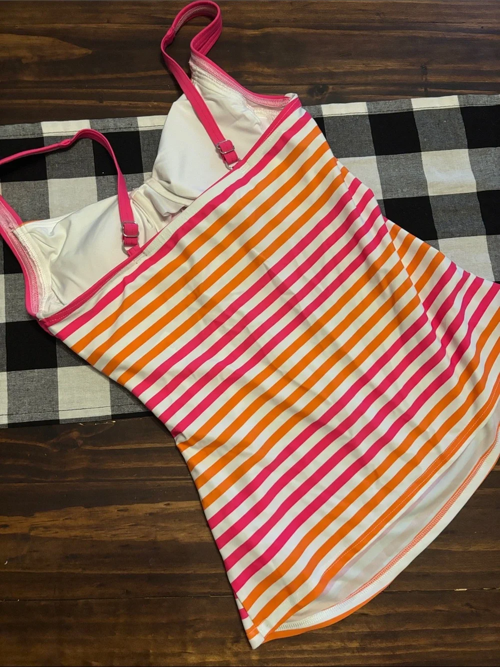 Lands end striped tankini swim top 6